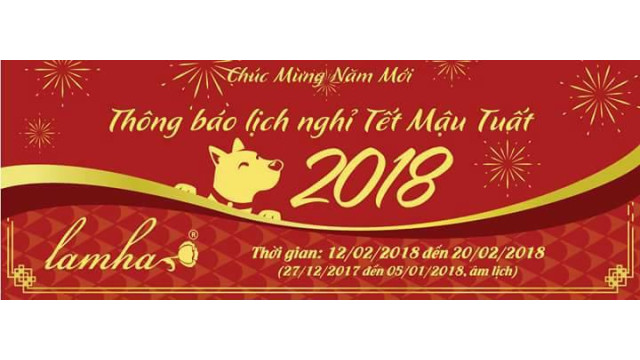 Tinh dầu Lam Hà thông báo lịch nghỉ tết 2018